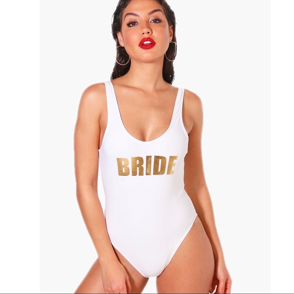 White BRIDE One Piece Swimsuit